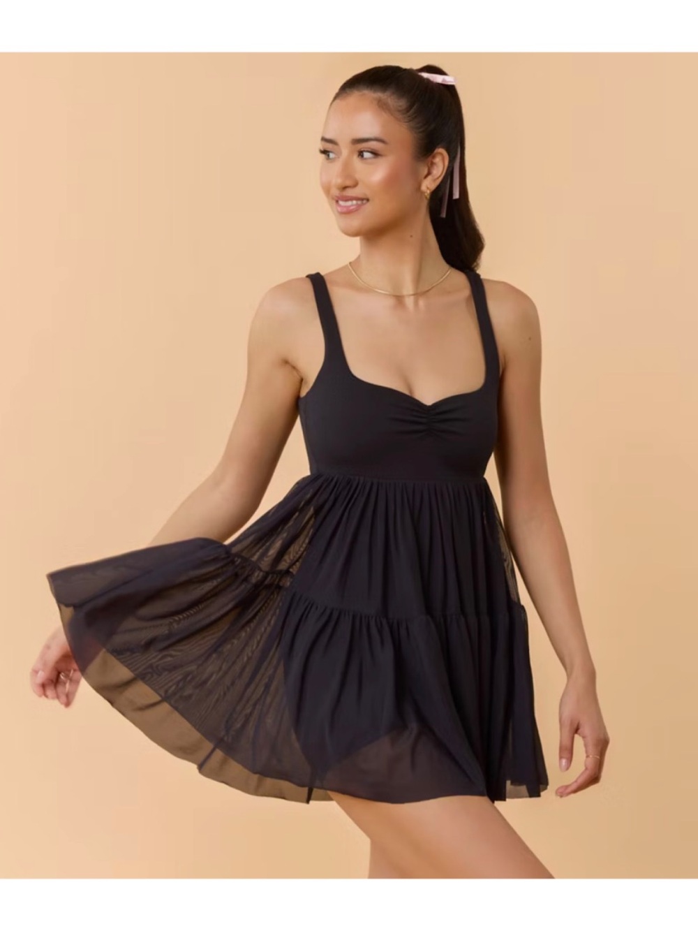 Blogilates Sweetheart Babydoll Dress (Black - Extra Small)